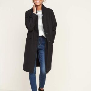 OLD NAVY Notched Lapel Fall Winter Coat Black XS